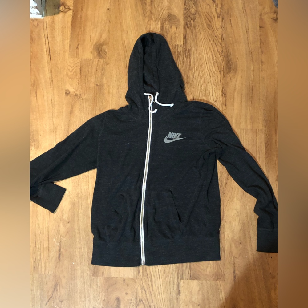 Nike Streetwear Full-zip Lightweight Hoodie Dark Heather color